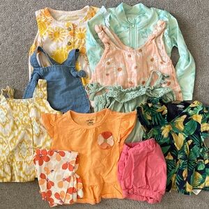 10-pc Bundle assorted toddler girl clothes, 18M.